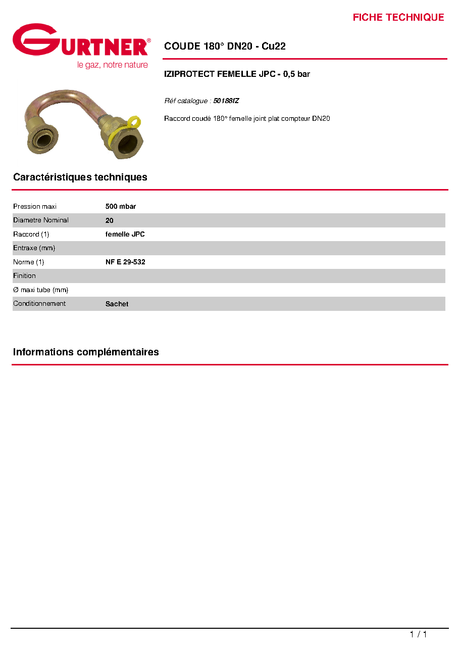Fiche technique fournisseur