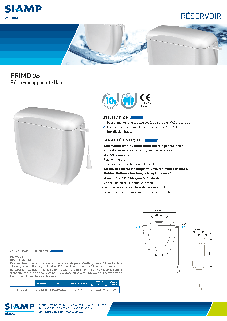 Fiche technique fournisseur