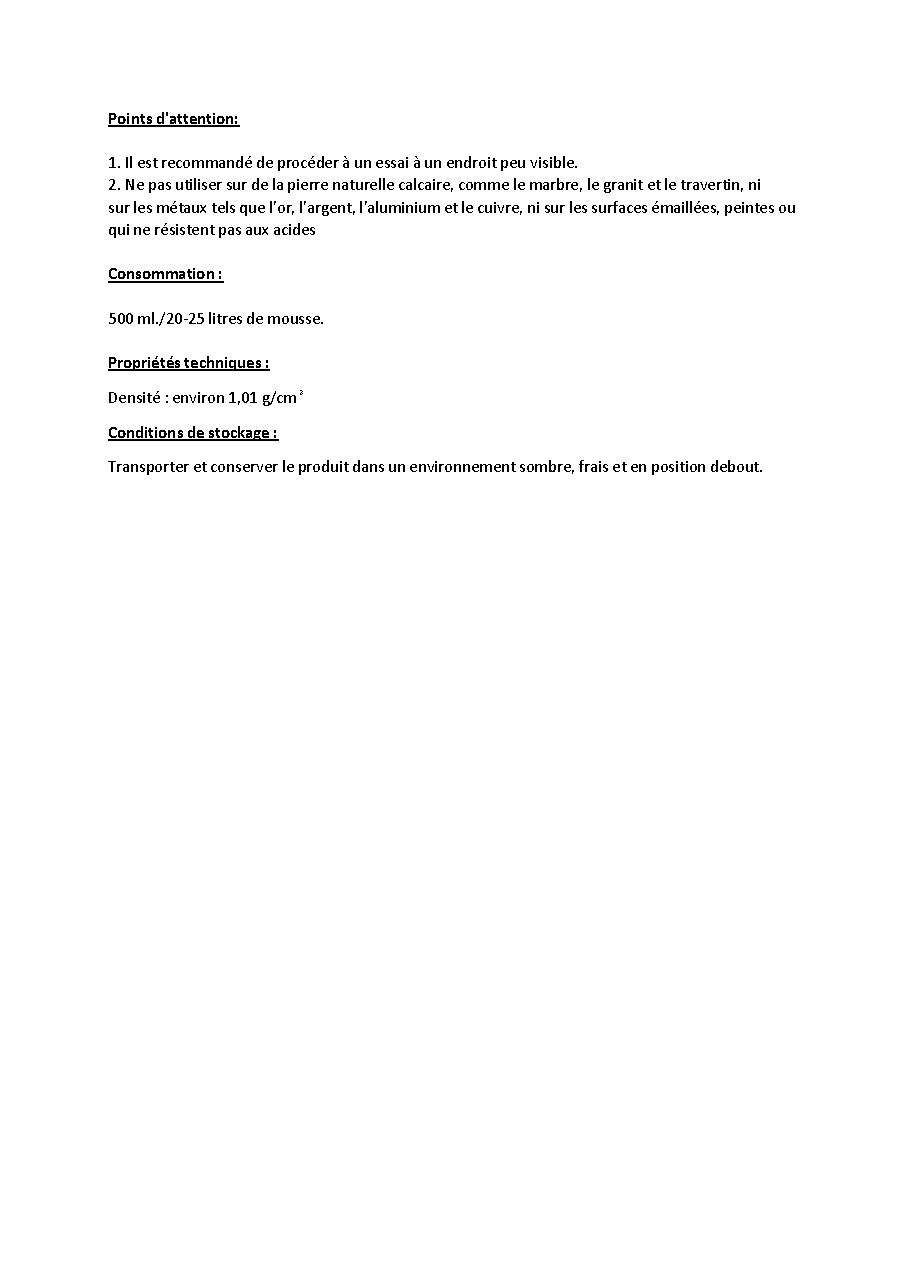 Fiche technique fournisseur