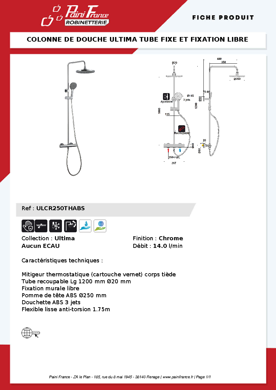 Fiche technique fournisseur