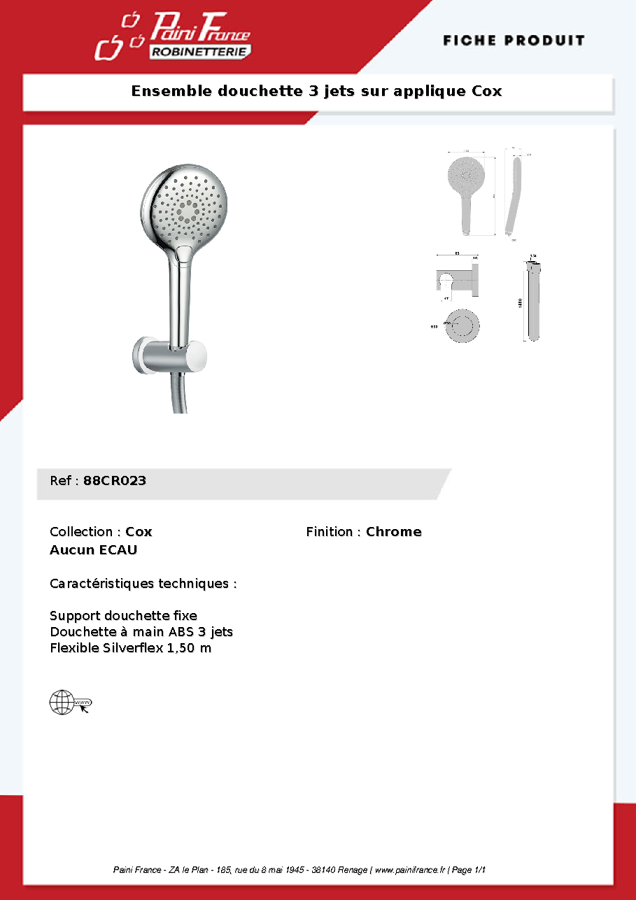 Fiche technique fournisseur