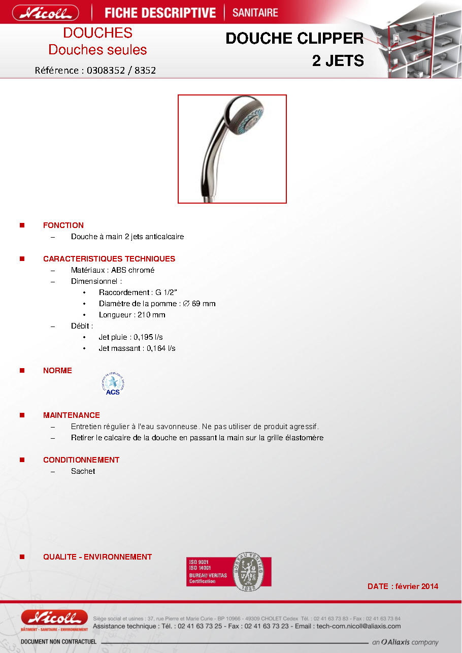 Fiche technique fournisseur