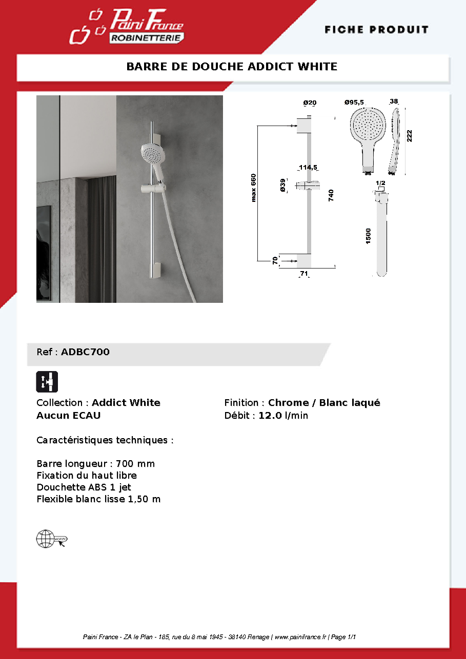 Fiche technique fournisseur