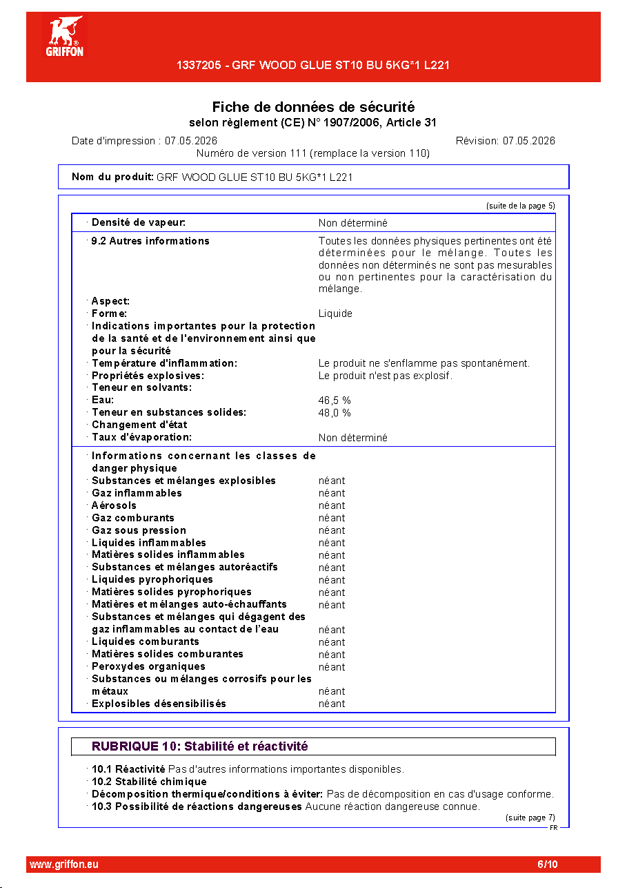 Fiche technique fournisseur