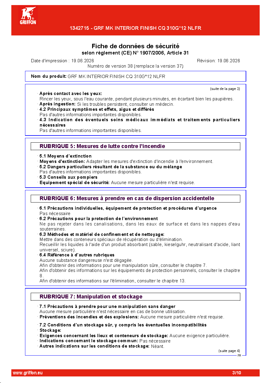 Fiche technique fournisseur