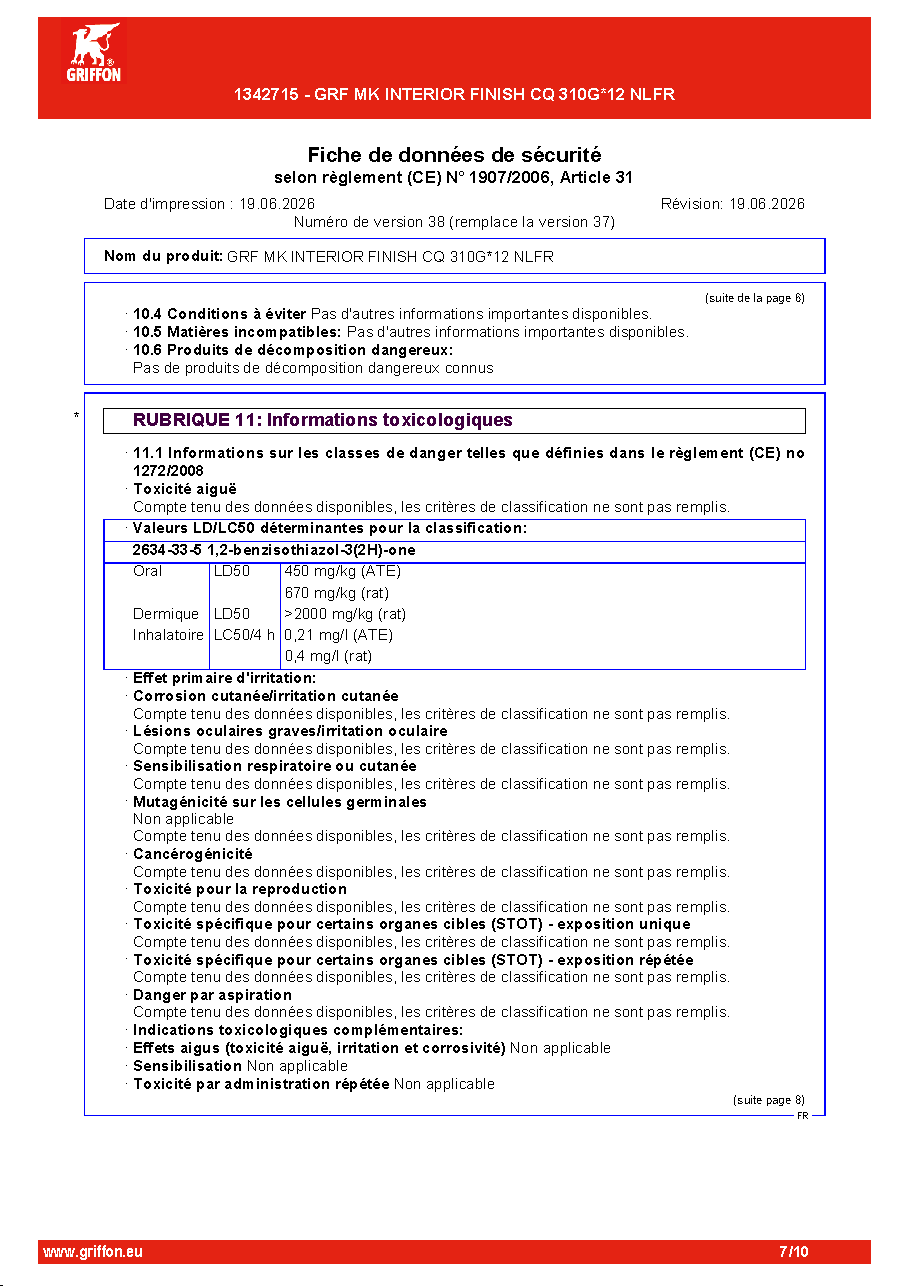 Fiche technique fournisseur
