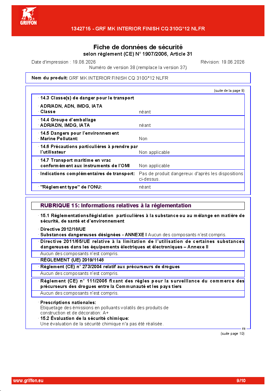Fiche technique fournisseur