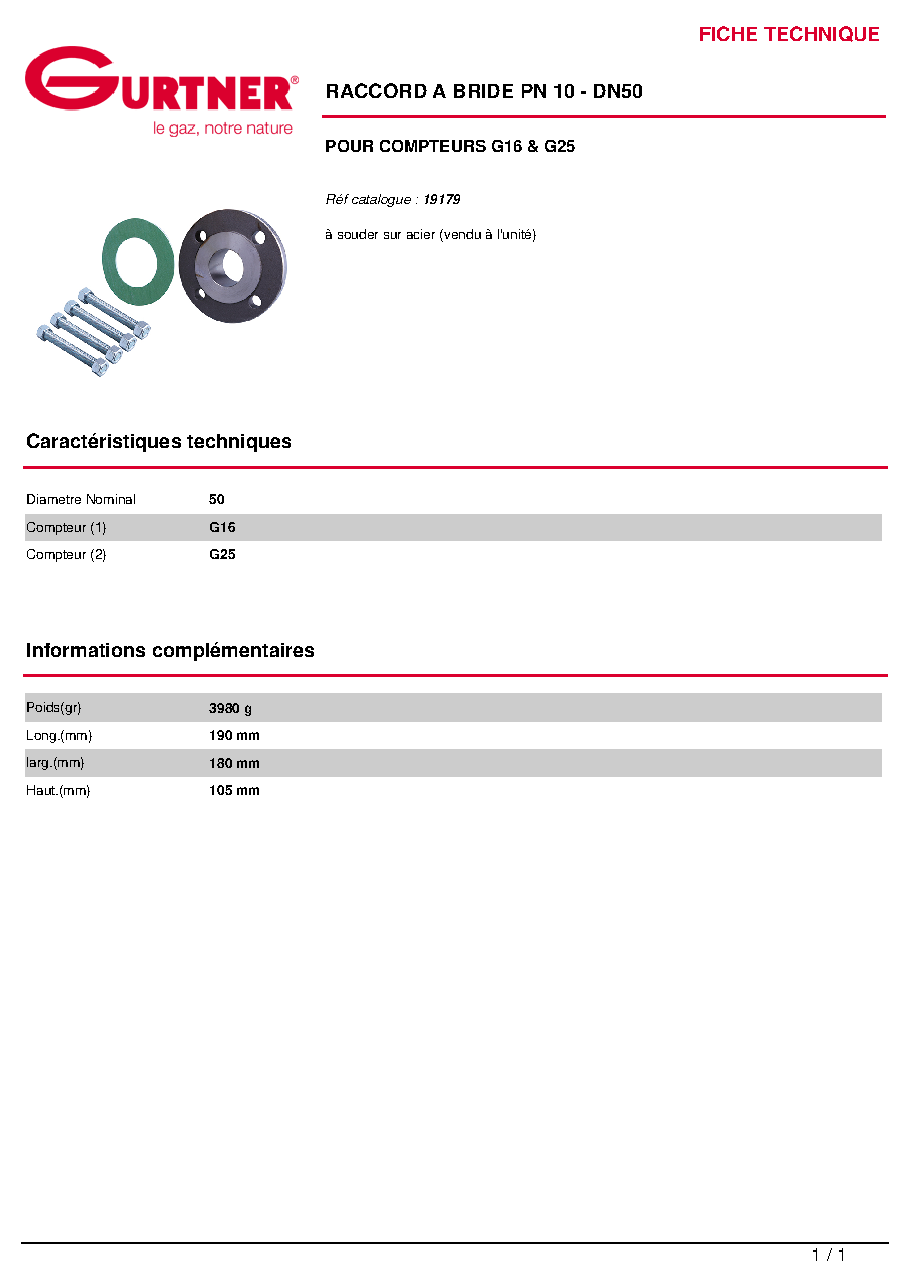 Fiche technique fournisseur