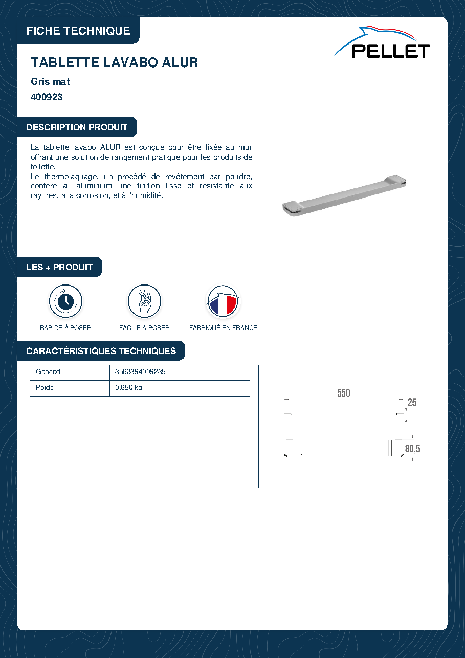 Fiche technique fournisseur