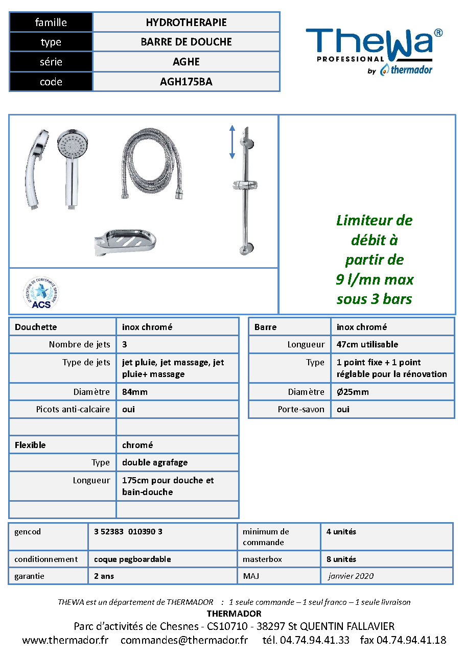 Fiche technique fournisseur