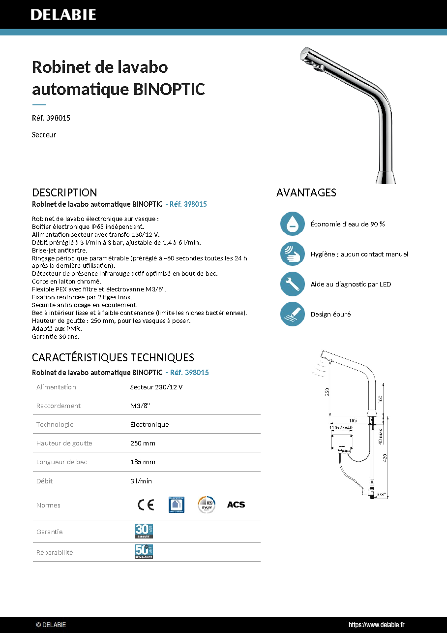 Fiche technique fournisseur