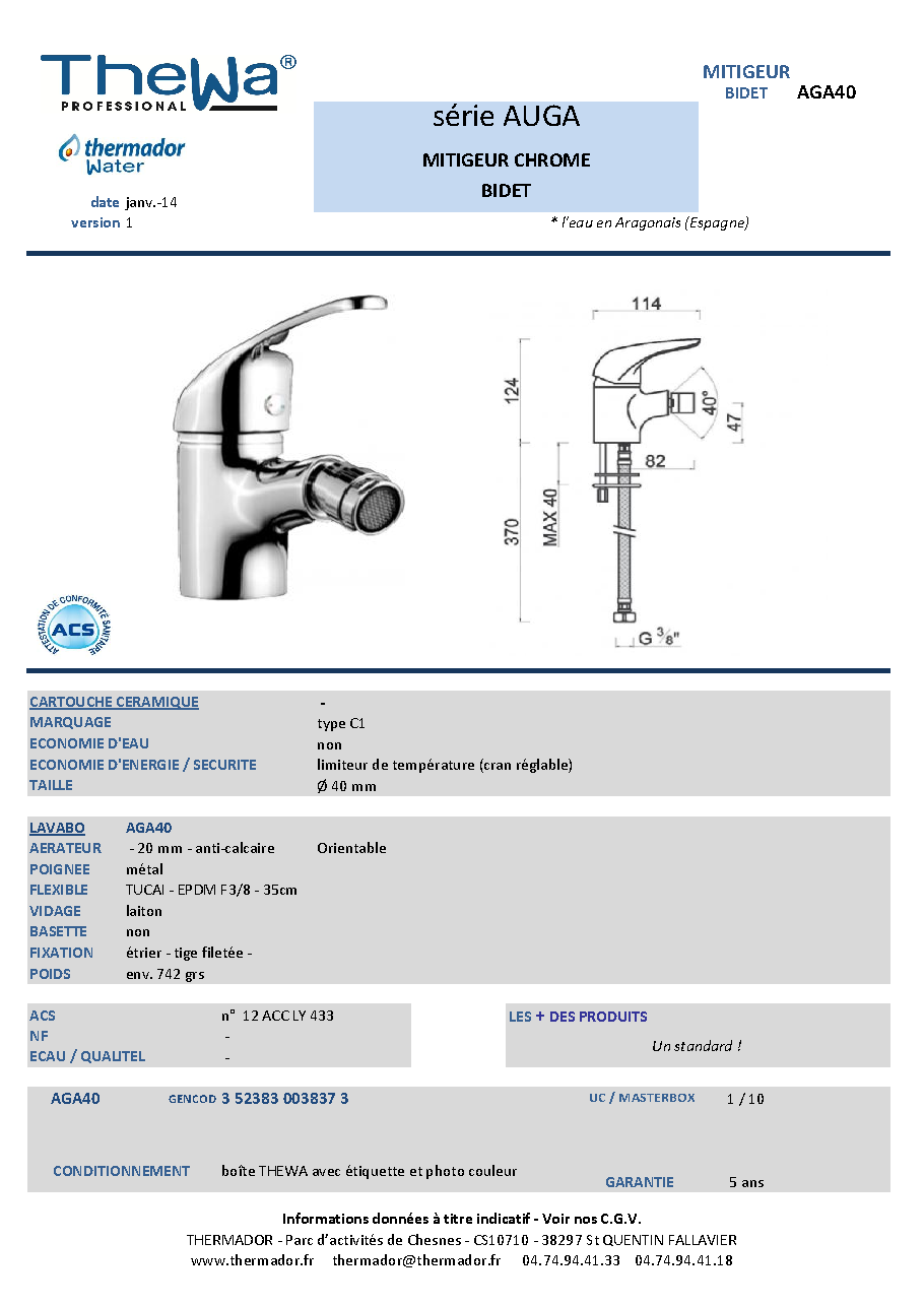 Fiche technique fournisseur