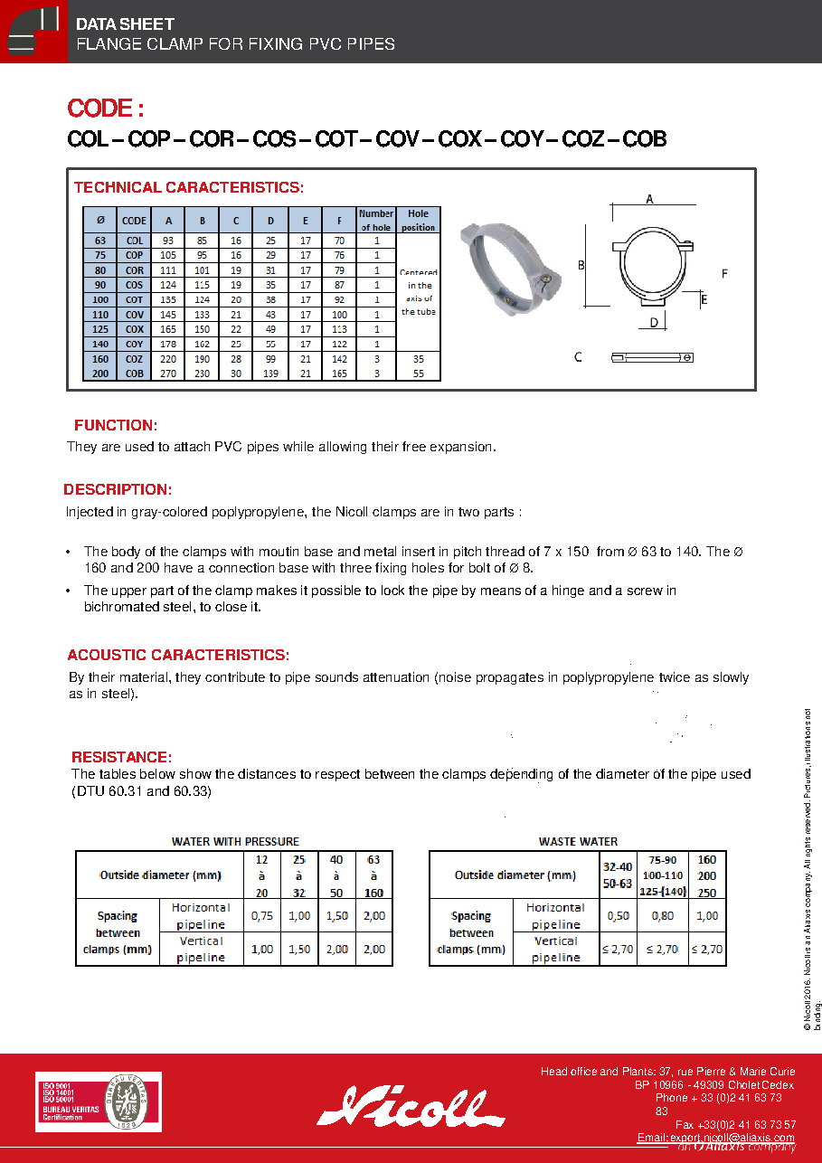 Fiche technique fournisseur