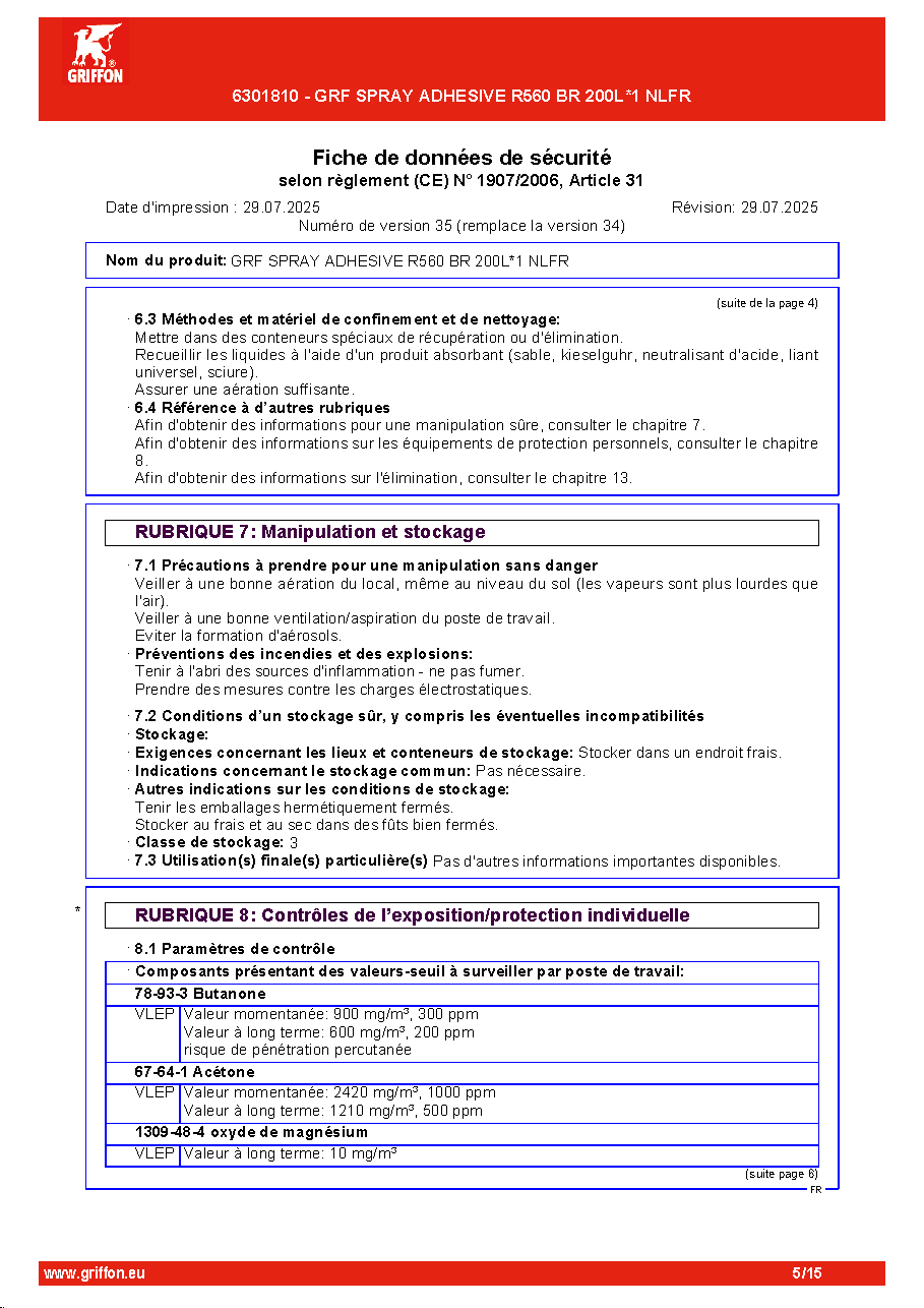 Fiche technique fournisseur