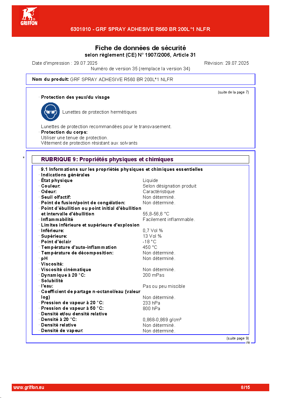 Fiche technique fournisseur