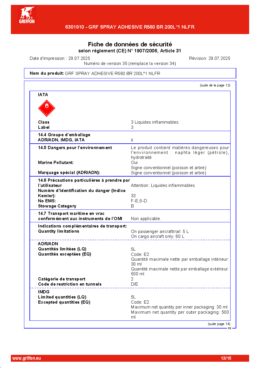 Fiche technique fournisseur