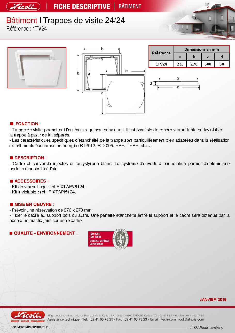 Fiche technique fournisseur