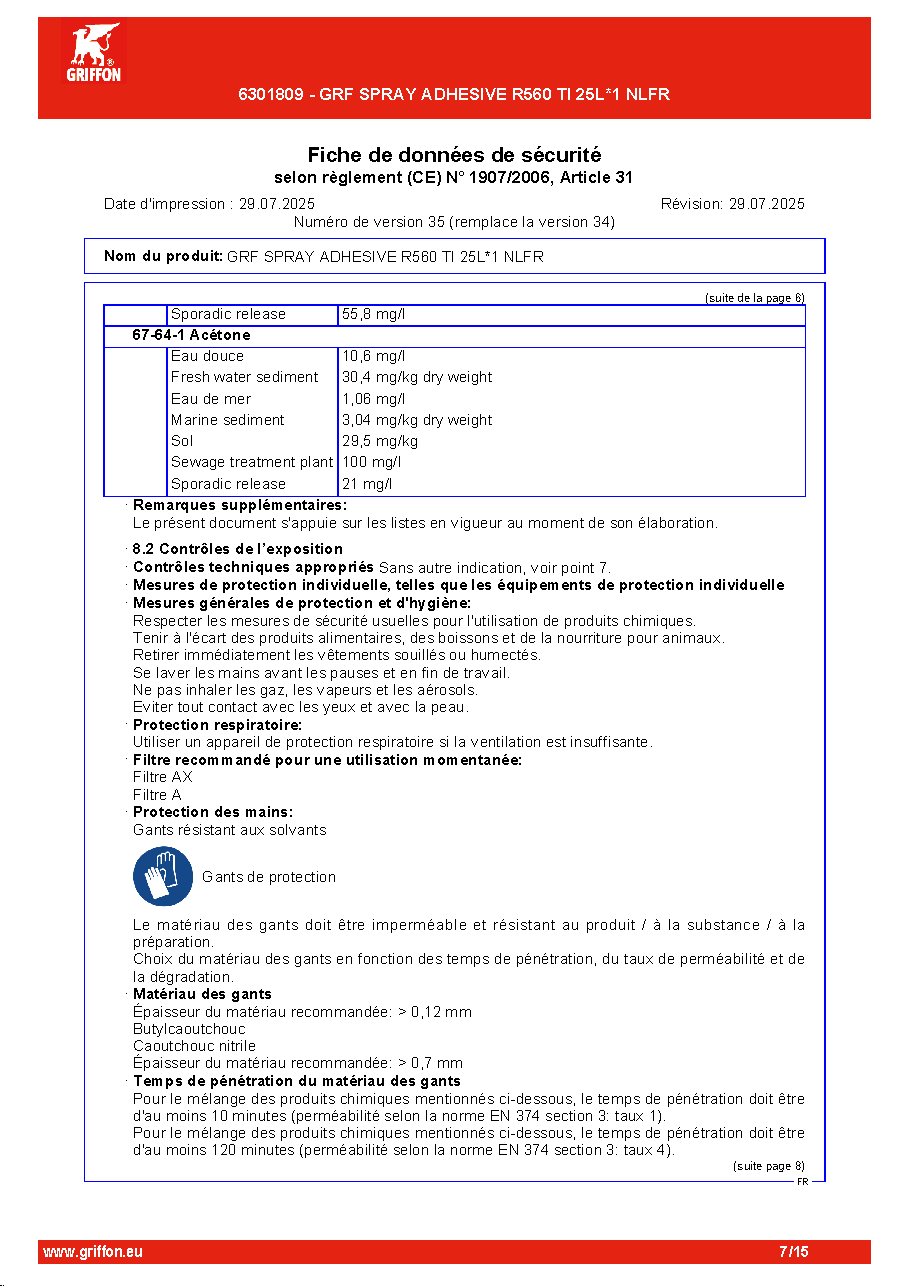 Fiche technique fournisseur