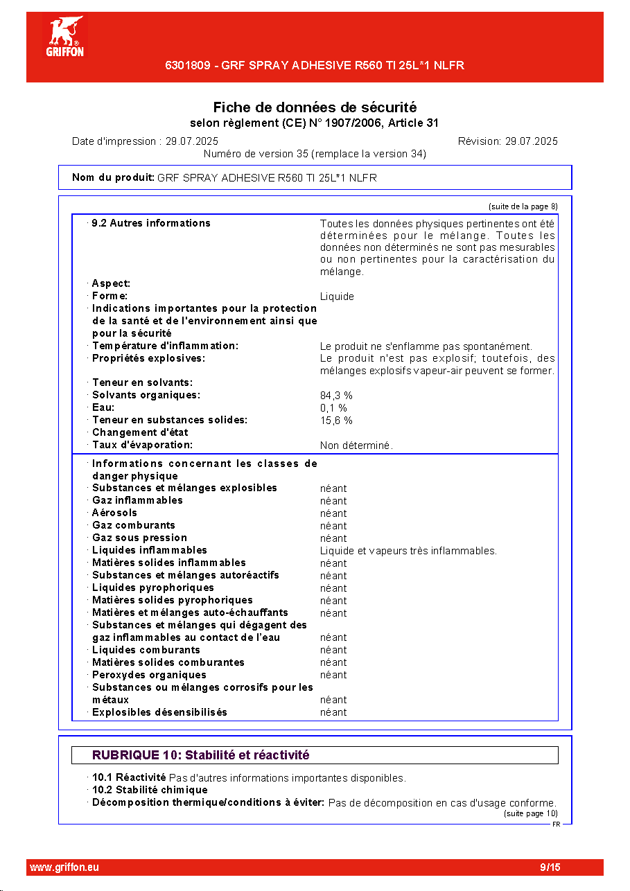 Fiche technique fournisseur