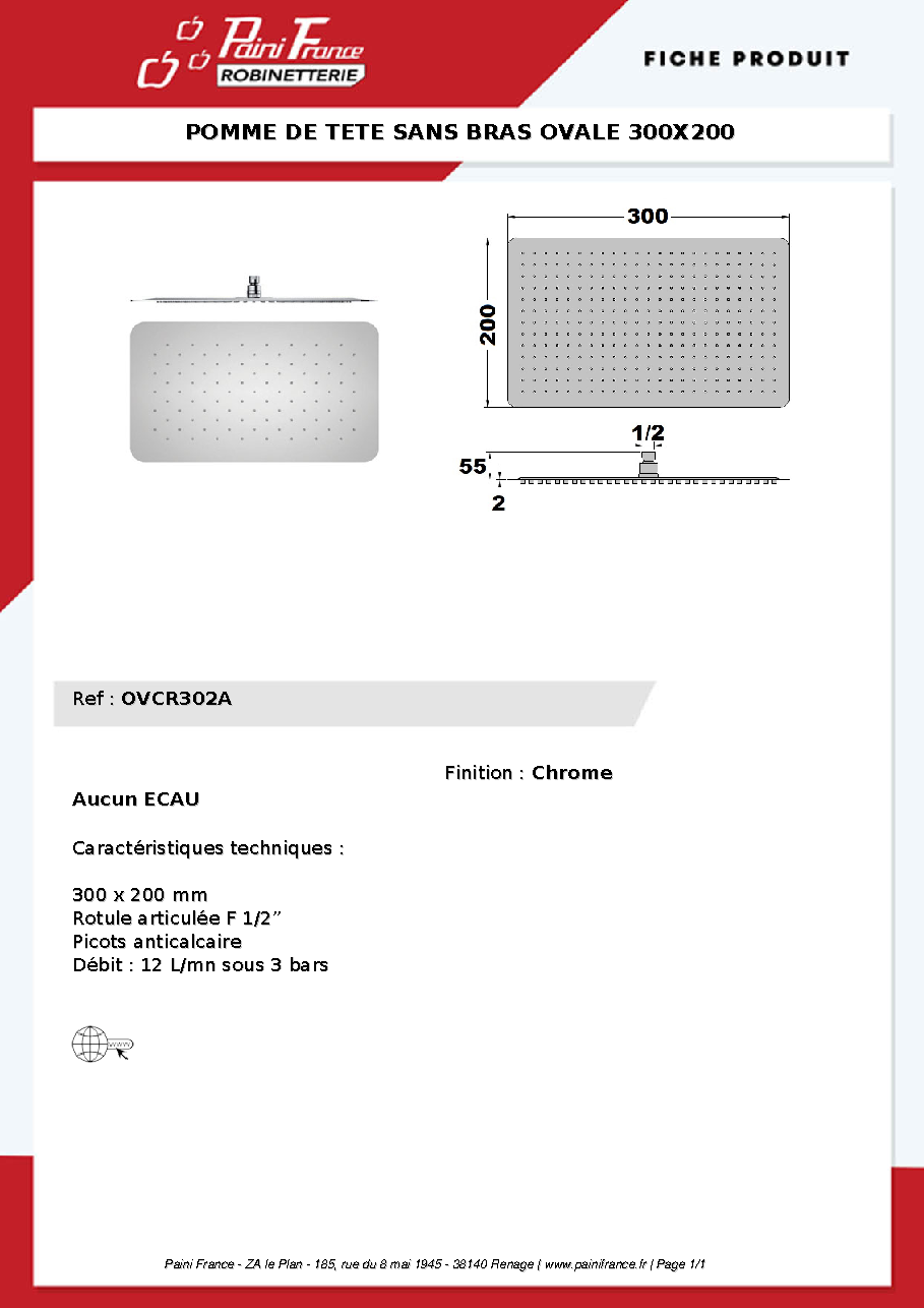 Fiche technique fournisseur