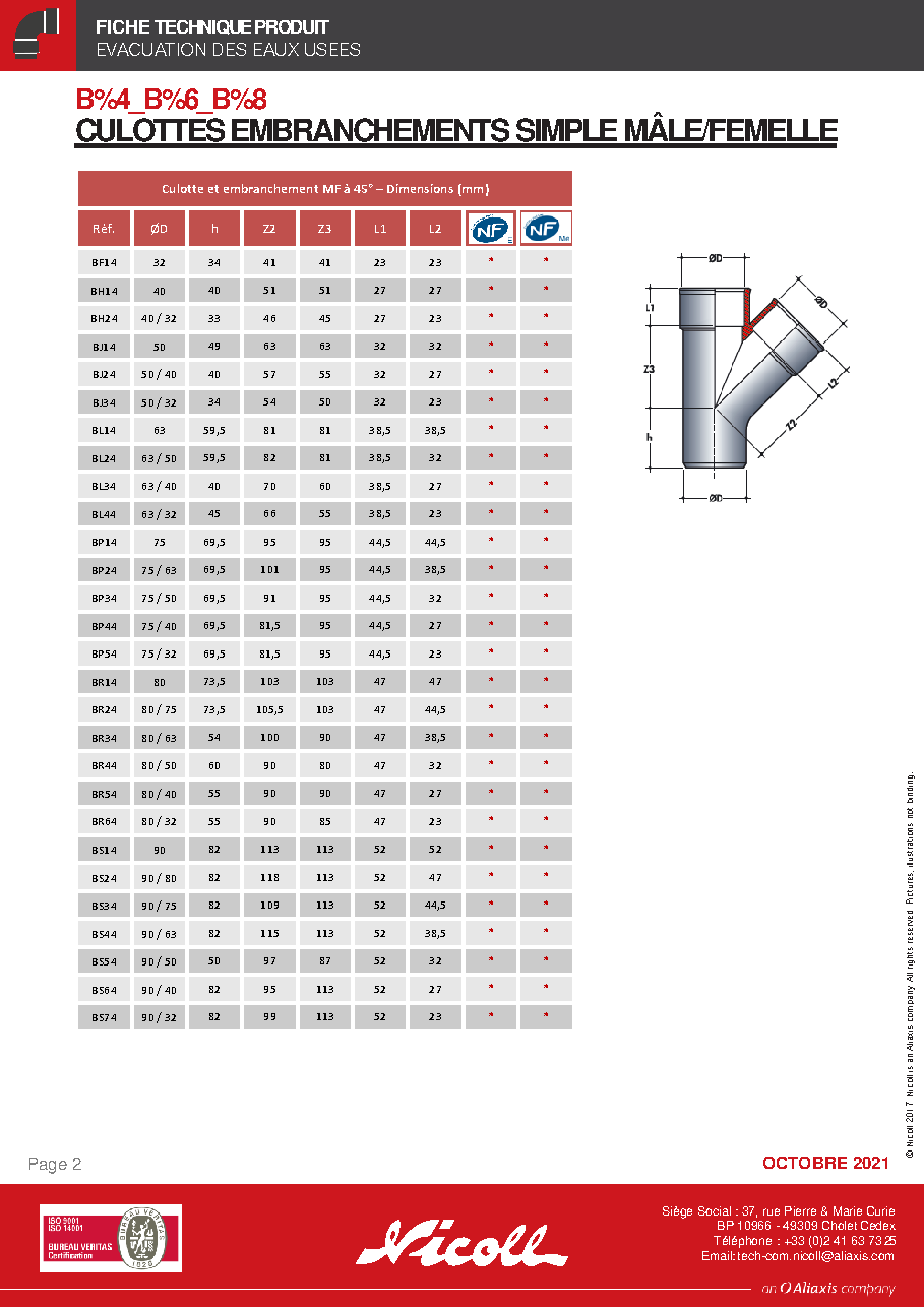 Fiche technique fournisseur