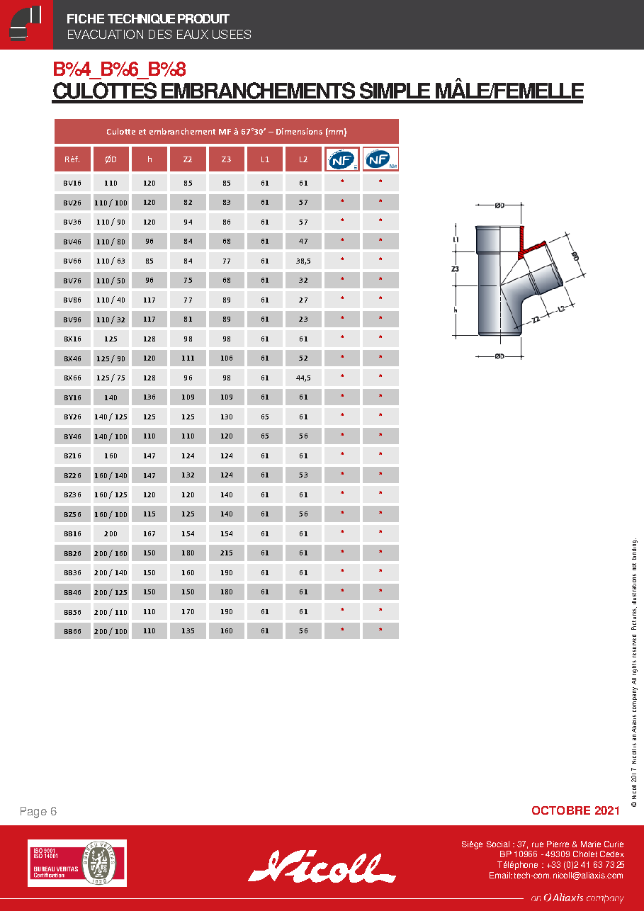 Fiche technique fournisseur