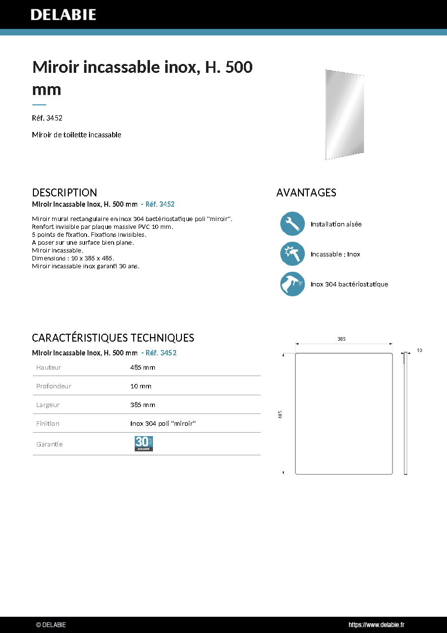 Fiche technique fournisseur