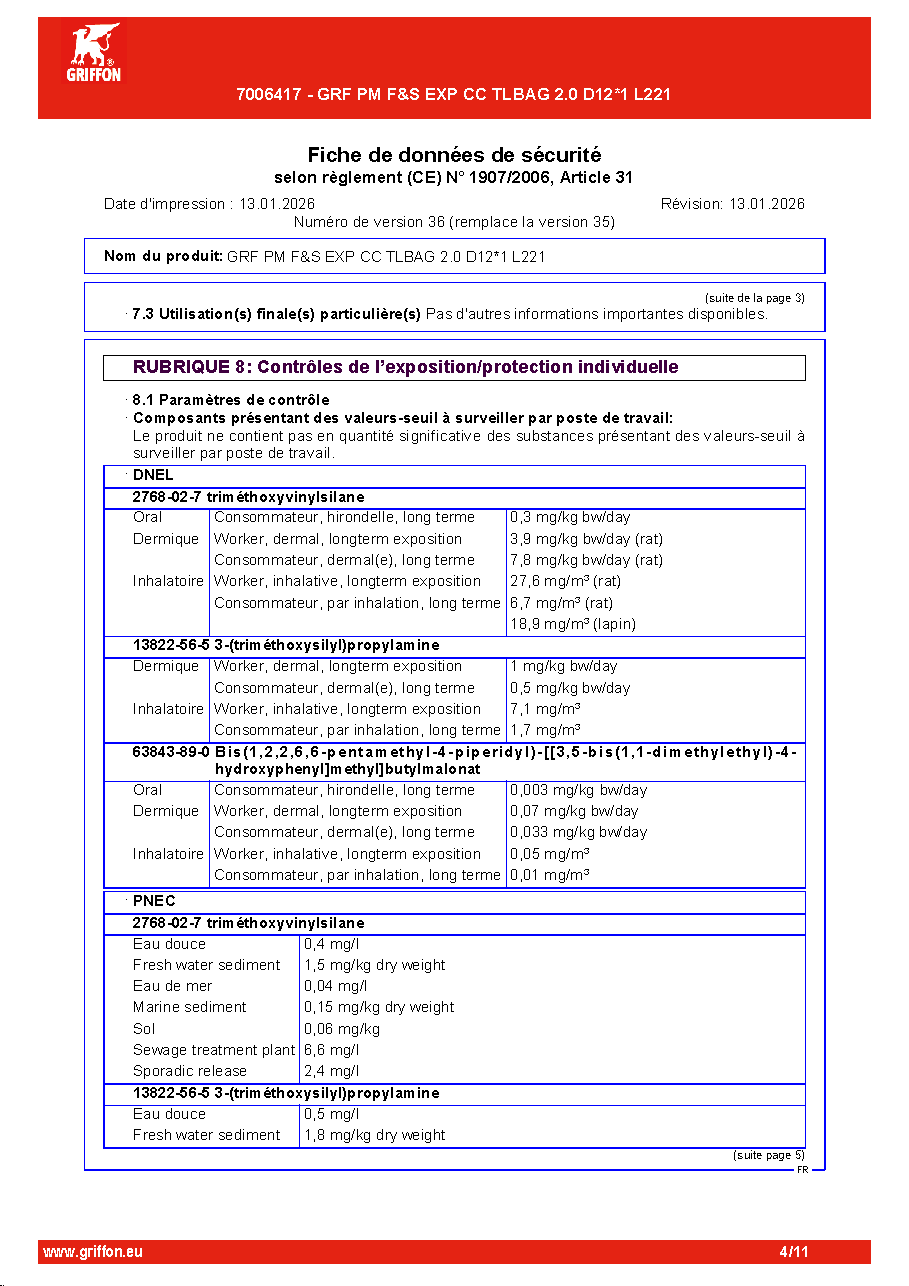 Fiche technique fournisseur