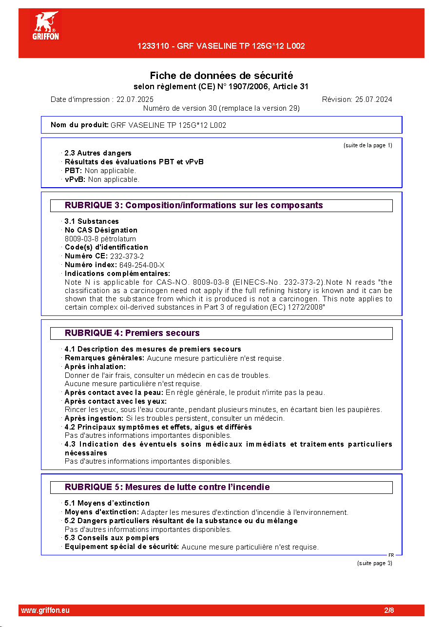 Fiche technique fournisseur