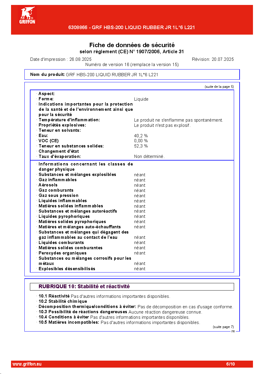 Fiche technique fournisseur
