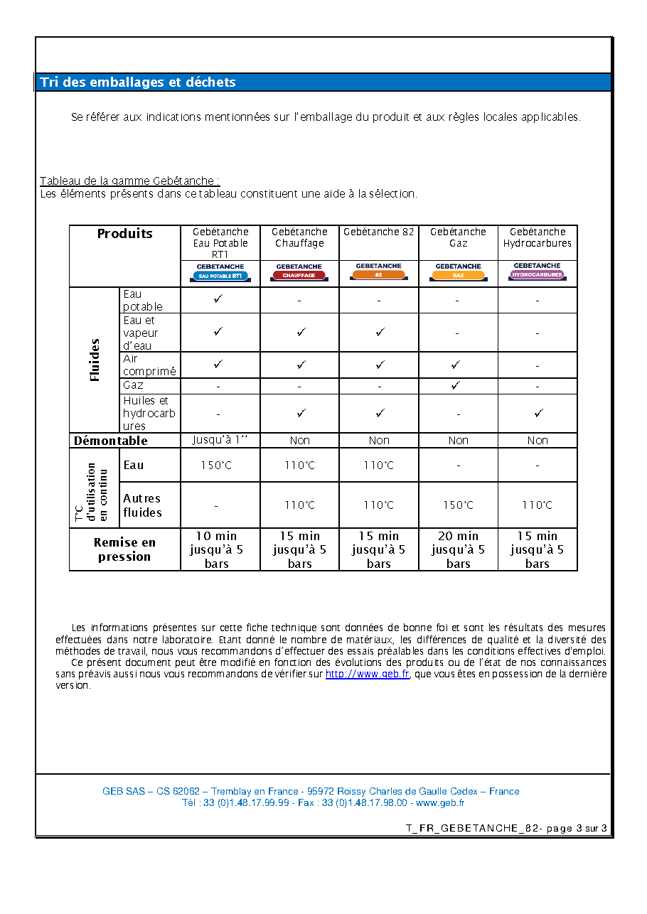 Fiche technique fournisseur