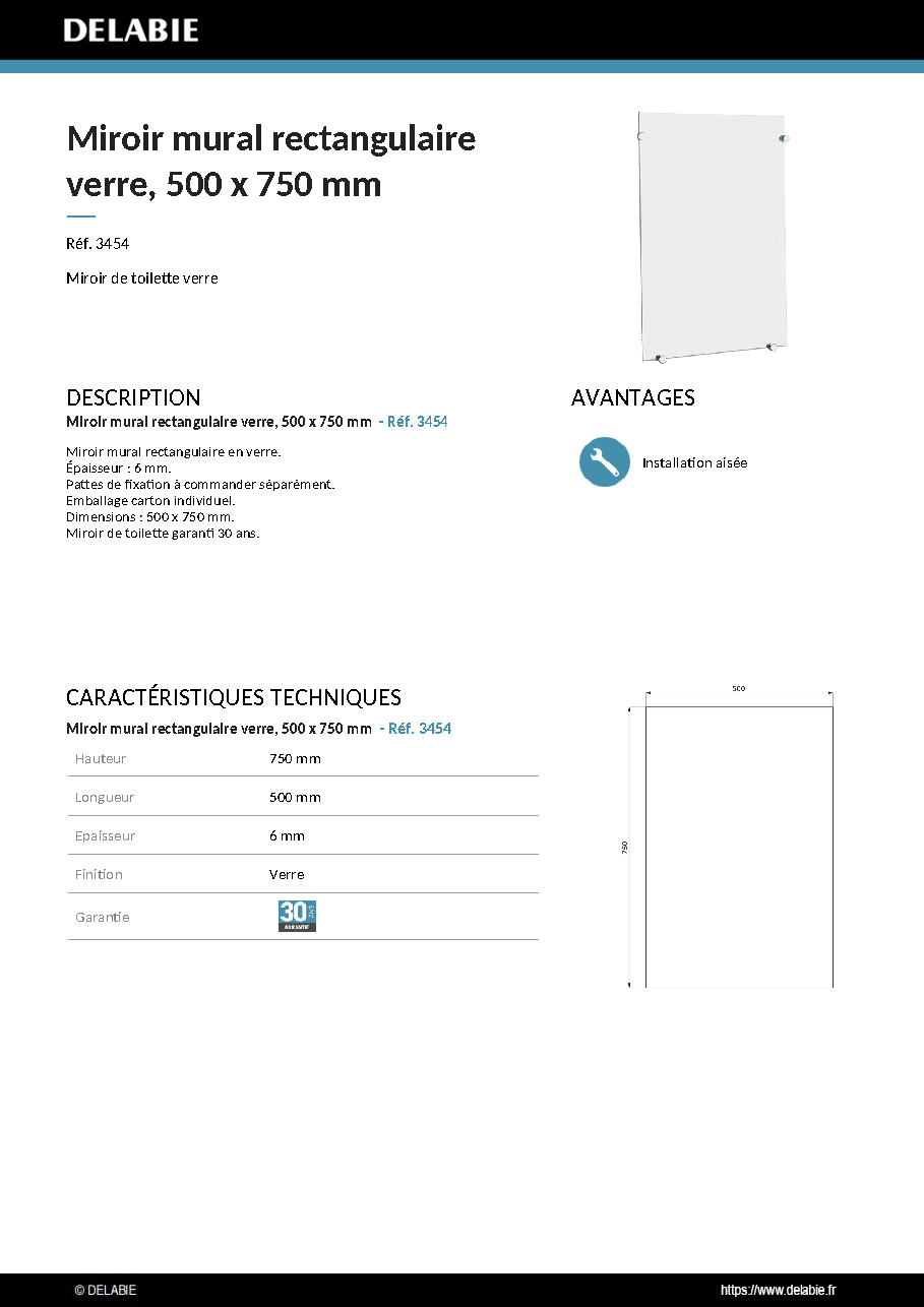 Fiche technique fournisseur
