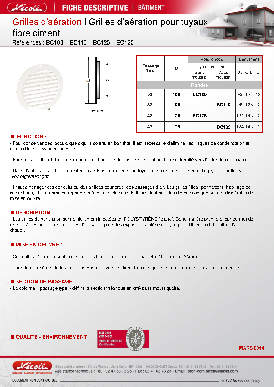 Fiche technique fournisseur