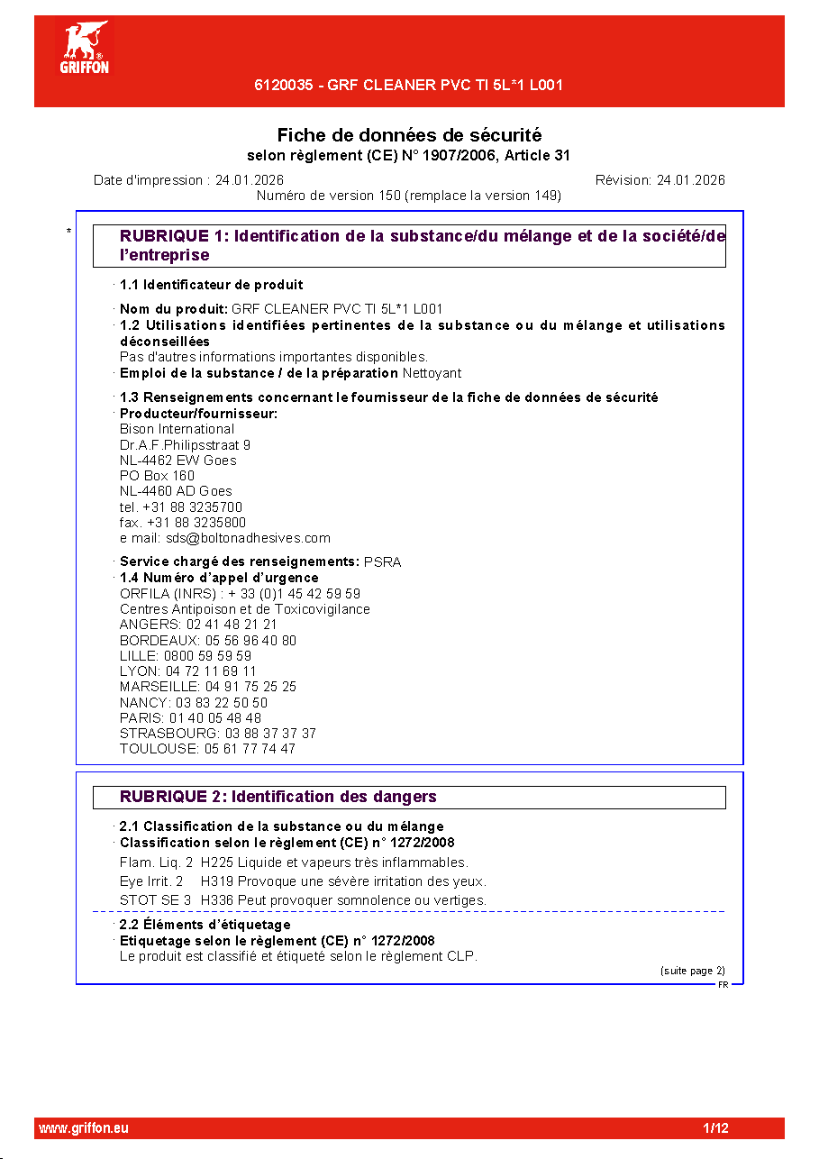 Fiche technique fournisseur
