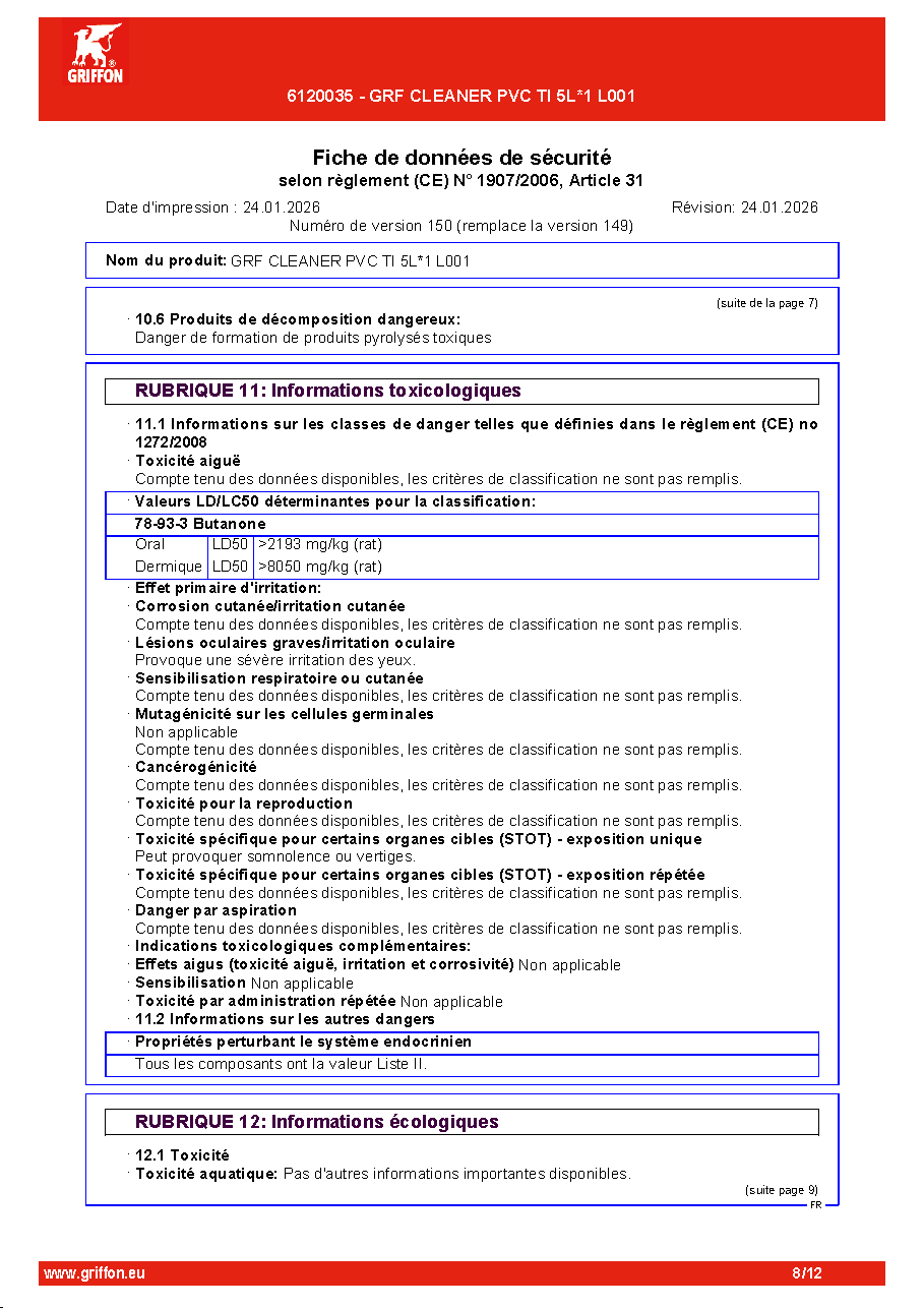 Fiche technique fournisseur