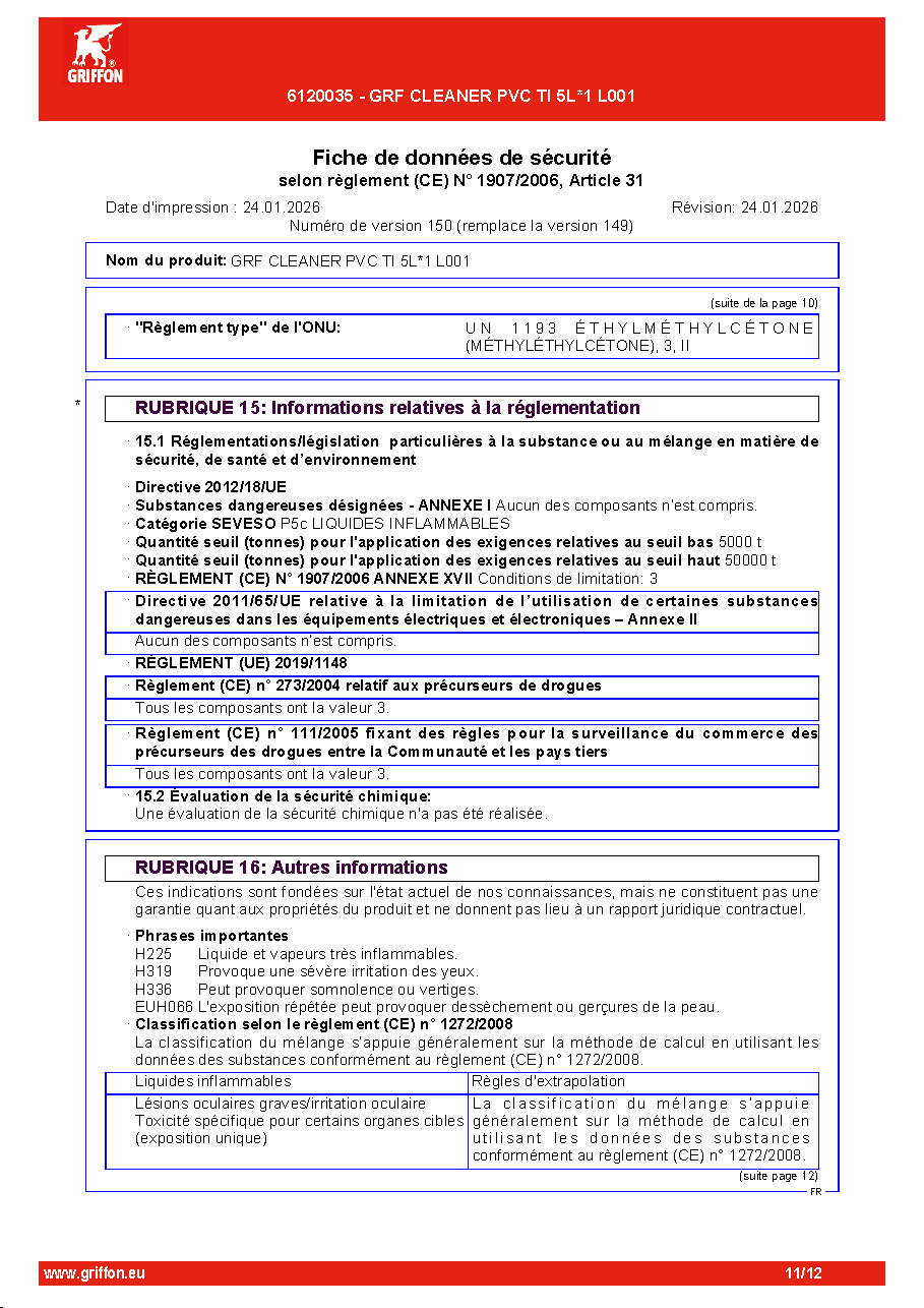 Fiche technique fournisseur