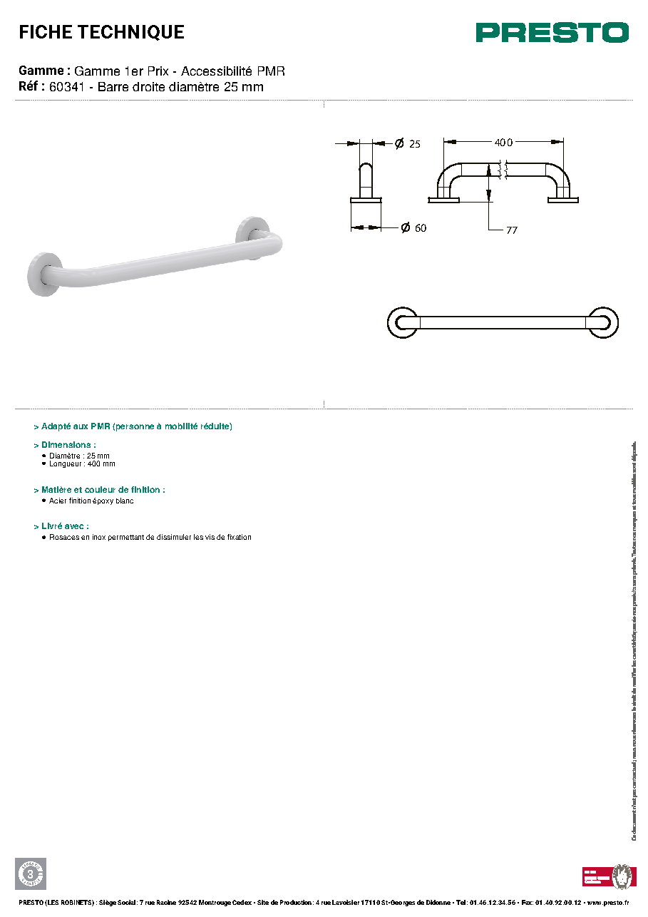 Fiche technique fournisseur