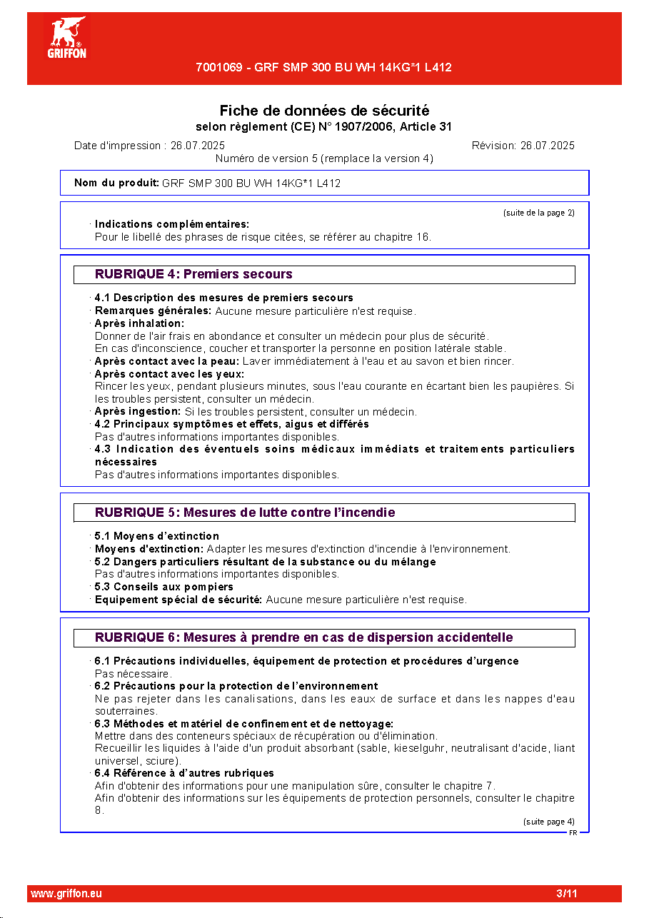 Fiche technique fournisseur