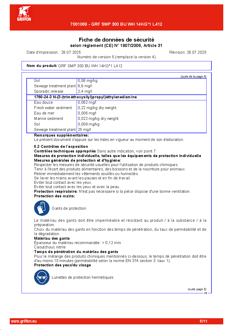 Fiche technique fournisseur
