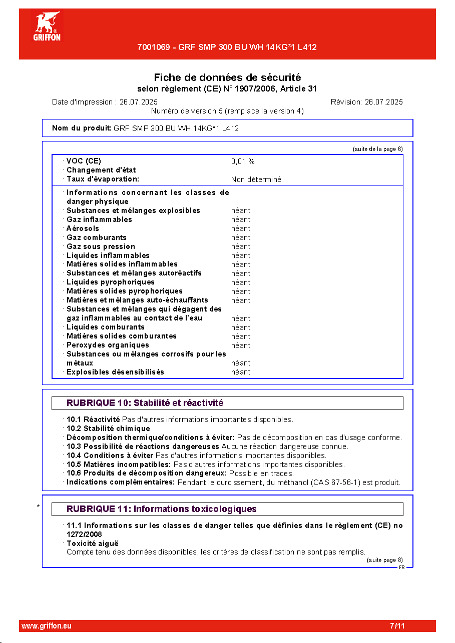 Fiche technique fournisseur