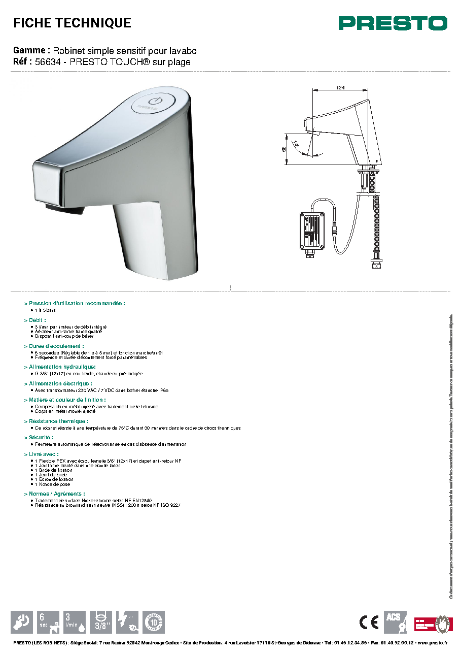 Fiche technique fournisseur