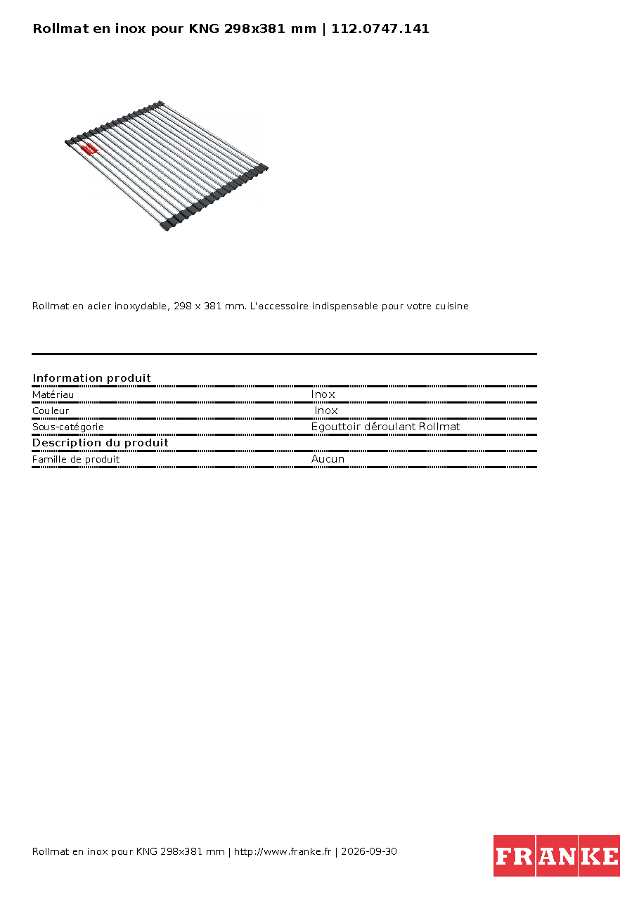 Fiche technique fournisseur