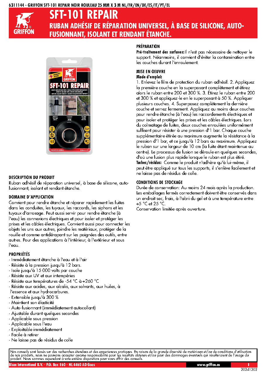 Fiche technique fournisseur