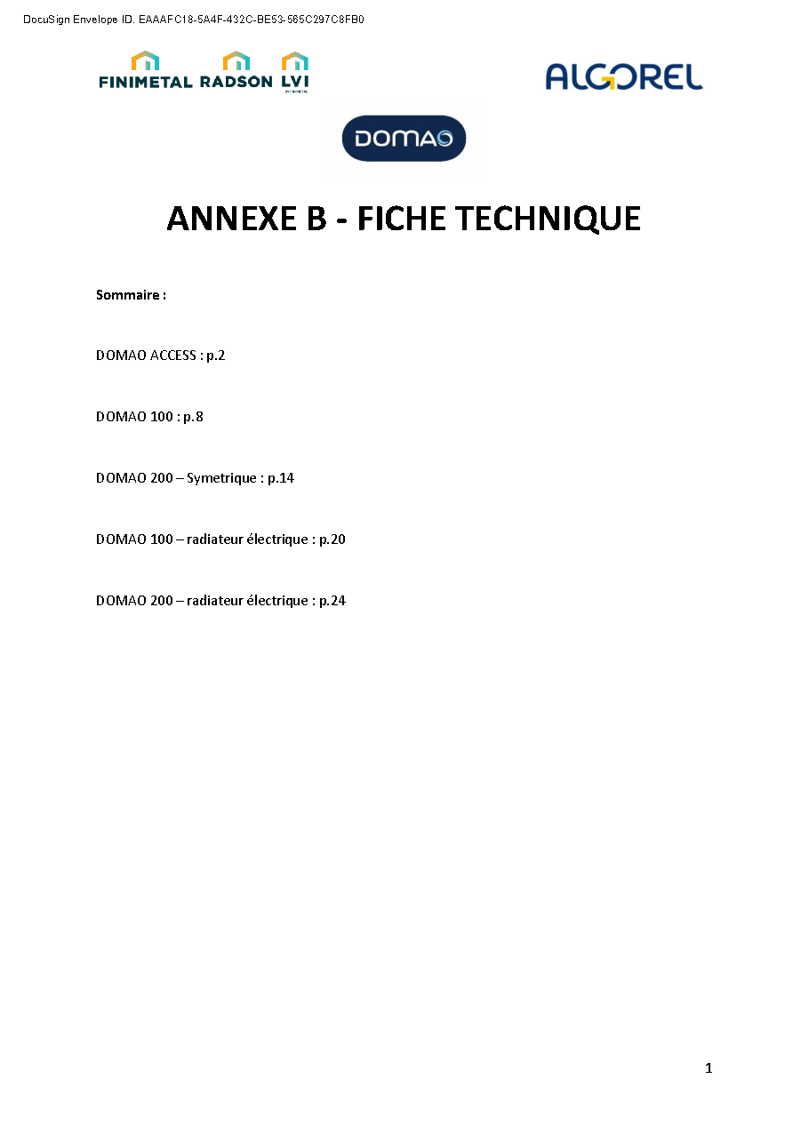 Fiche technique fournisseur