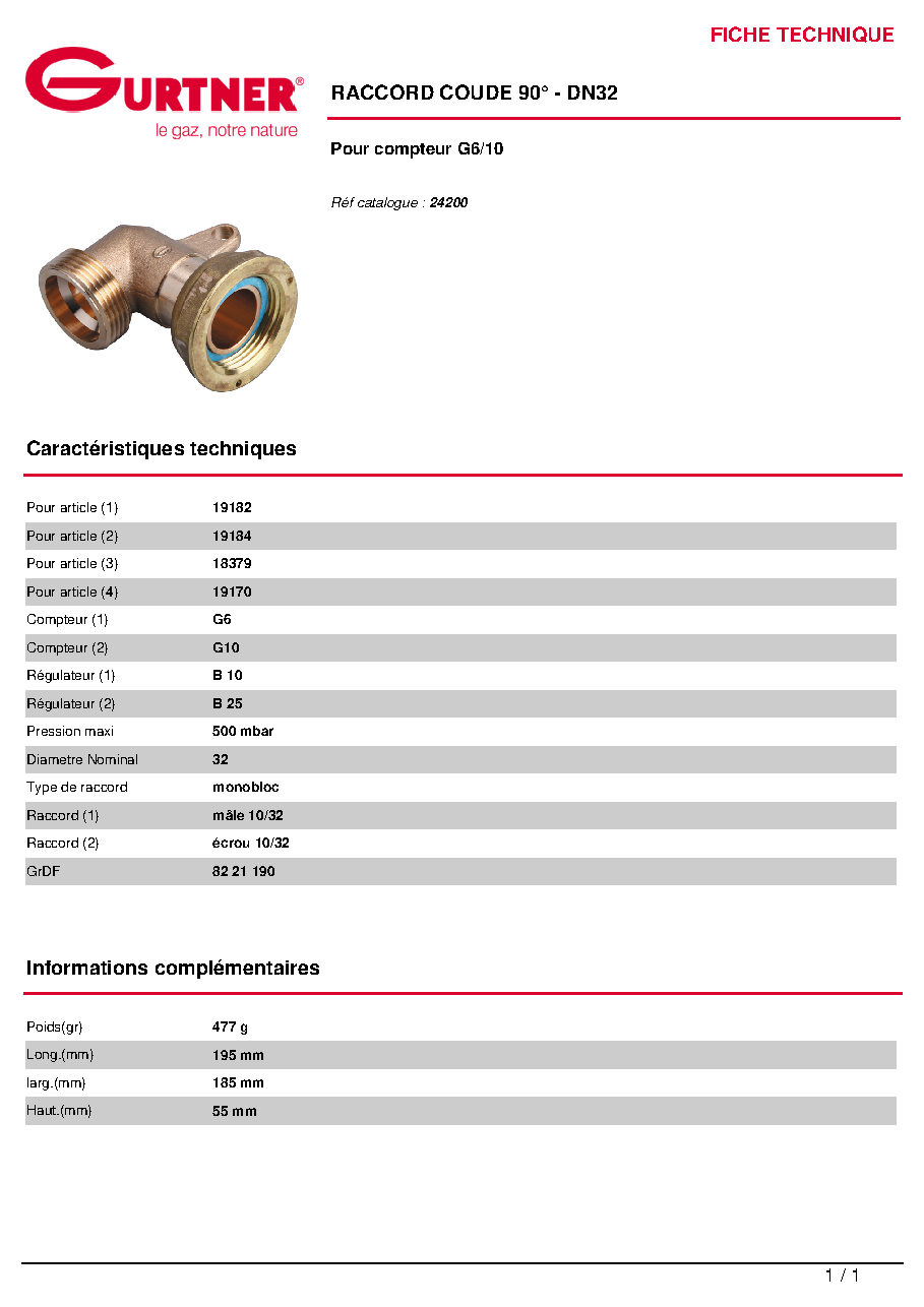 Fiche technique fournisseur