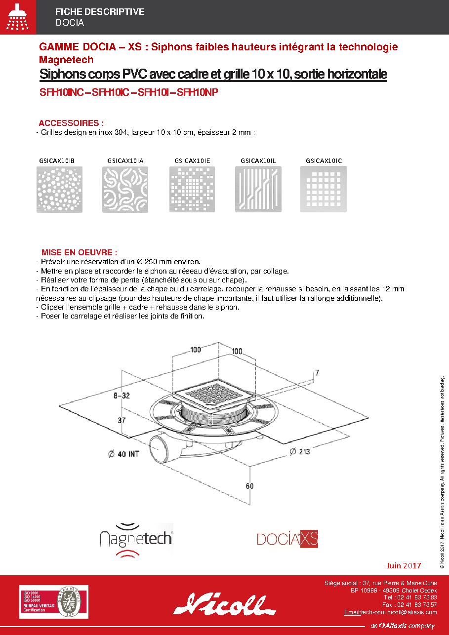Fiche technique fournisseur