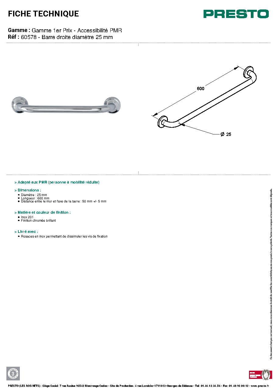 Fiche technique fournisseur