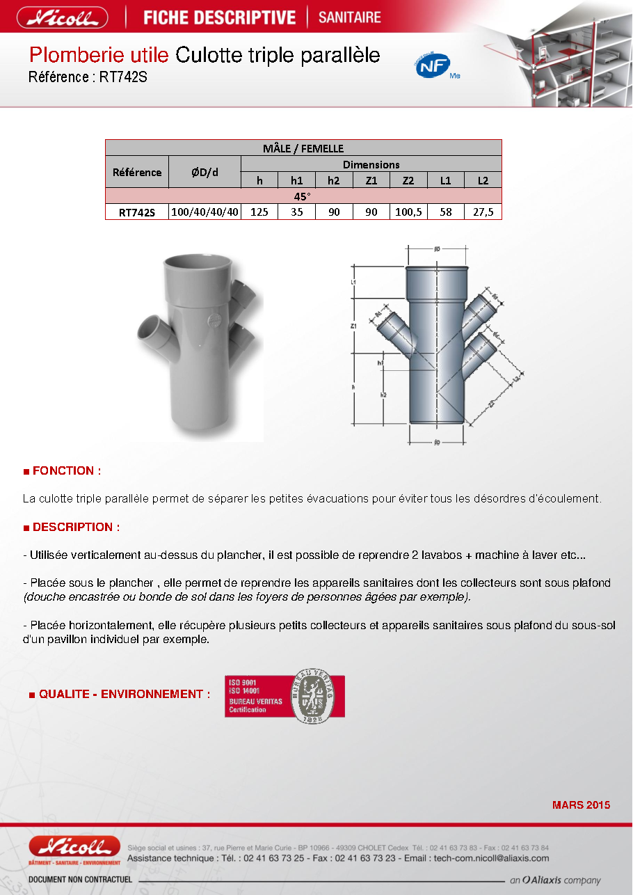 Fiche technique fournisseur