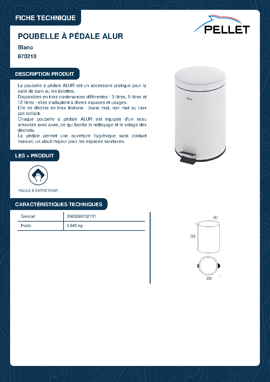 Fiche technique fournisseur