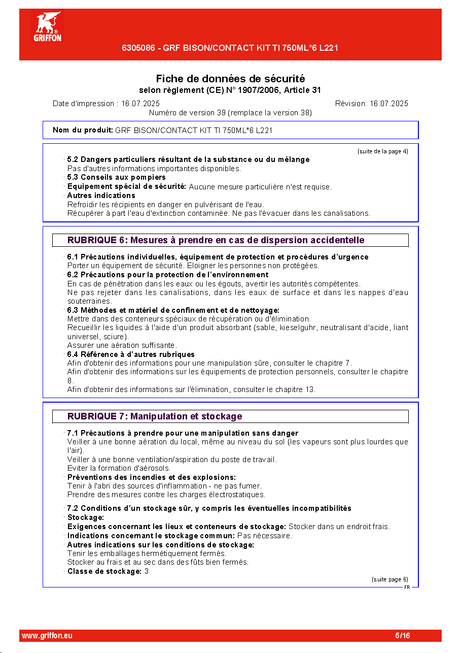 Fiche technique fournisseur